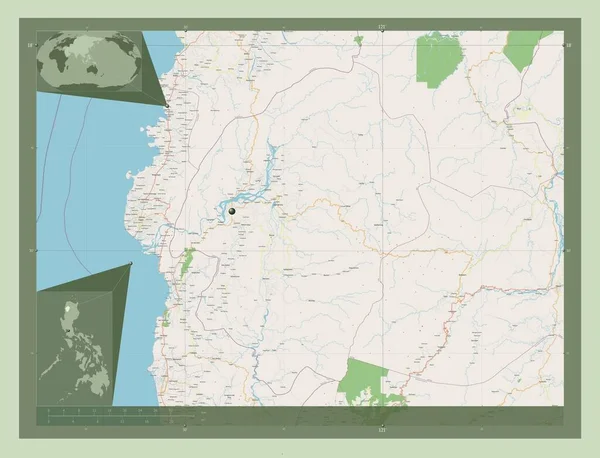 Abra Province Philippines Open Street Map Corner Auxiliary Location Maps — Stockfoto