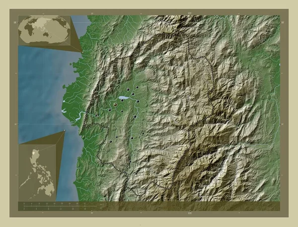 Abra Province Philippines Elevation Map Colored Wiki Style Lakes Rivers — Stockfoto