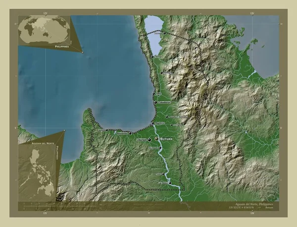 Agusan Del Norte Province Philippines Elevation Map Colored Wiki Style — Φωτογραφία Αρχείου