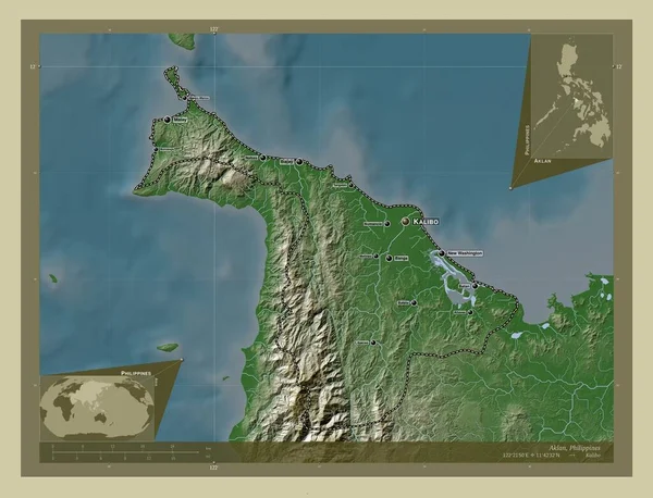 Aklan Province Philippines Elevation Map Colored Wiki Style Lakes Rivers — Φωτογραφία Αρχείου