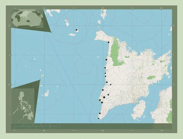 Antique Province Philippines Open Street Map Locations Major Cities Region — Zdjęcie stockowe