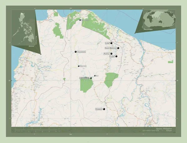 Apayao Province Philippines Open Street Map Locations Names Major Cities — Foto de Stock