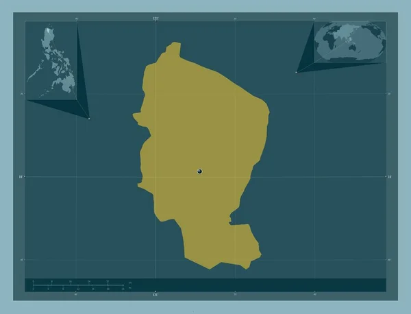 Apayao Province Philippines Solid Color Shape Corner Auxiliary Location Maps — ストック写真