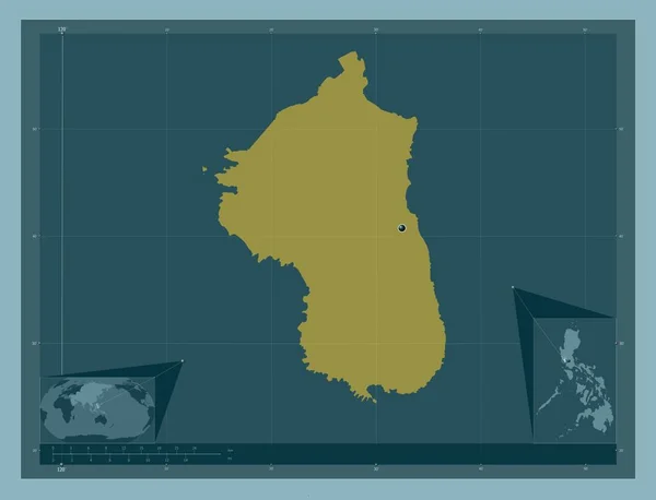 Bataan Province Philippines Solid Color Shape Corner Auxiliary Location Maps — ストック写真