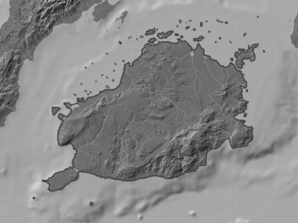 Bohol Province Philippines Bilevel Elevation Map Lakes Rivers — Stock Photo, Image