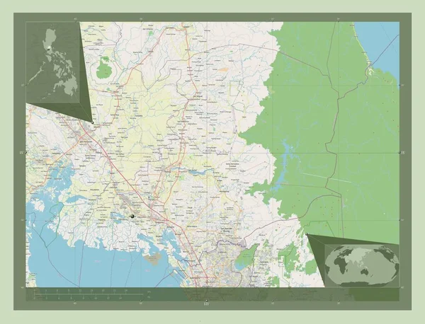 Bulacan Province Philippines Open Street Map Corner Auxiliary Location Maps — Fotografia de Stock
