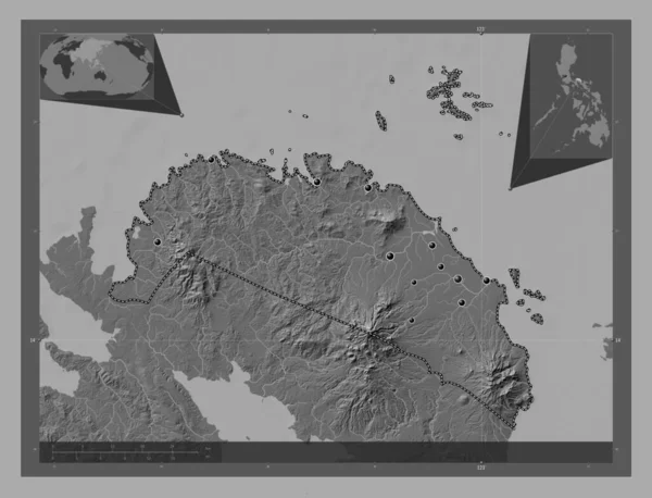 Camarines Norte Province Philippines Bilevel Elevation Map Lakes Rivers Locations — Stok fotoğraf