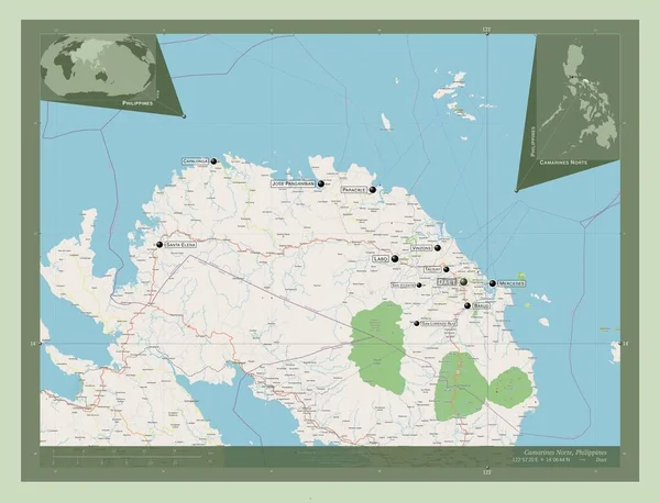 Camarines Norte Province Philippines Open Street Map Locations Names Major — Φωτογραφία Αρχείου