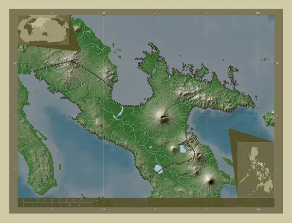 Camarines Sur Provinsi Filipina Peta Ketinggian Diwarnai Dengan Gaya Wiki — Stok Foto