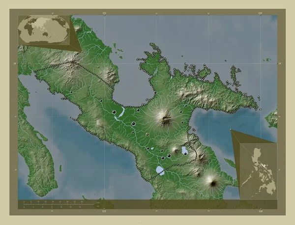 Camarines Sur Provinsi Filipina Peta Ketinggian Diwarnai Dengan Gaya Wiki — Stok Foto