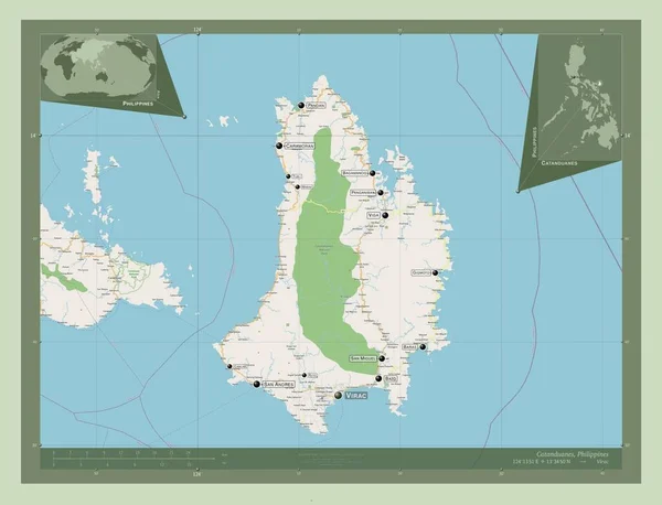 Catanduanes Province Philippines Open Street Map Locations Names Major Cities —  Fotos de Stock