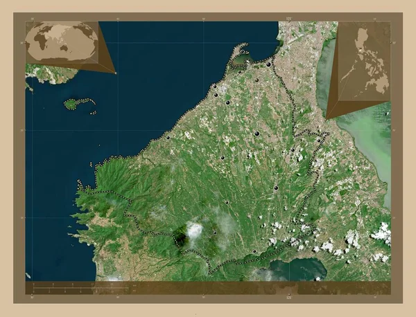 Cavite Provinsi Filipina Peta Satelit Resolusi Rendah Lokasi Kota Kota — Stok Foto