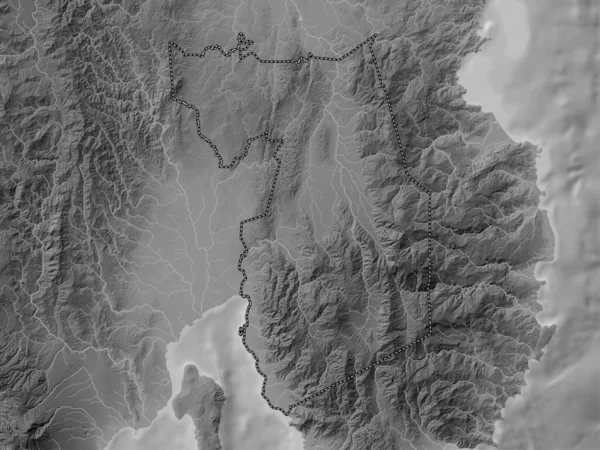 Compostela Valley Province Philippines Grayscale Elevation Map Lakes Rivers — Stock Photo, Image