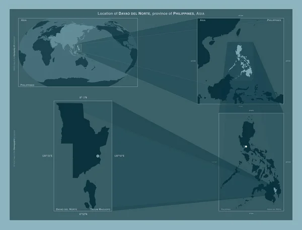 Davao Del Norte Province Philippines Diagram Showing Location Region Larger — Stockfoto
