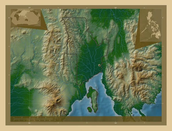 Davao Del Norte Province Philippines Colored Elevation Map Lakes Rivers — Φωτογραφία Αρχείου