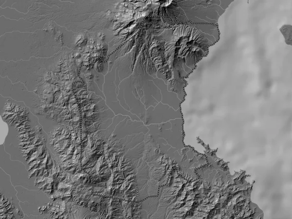 Davao Del Sur Province Philippines Bilevel Elevation Map Lakes Rivers —  Fotos de Stock