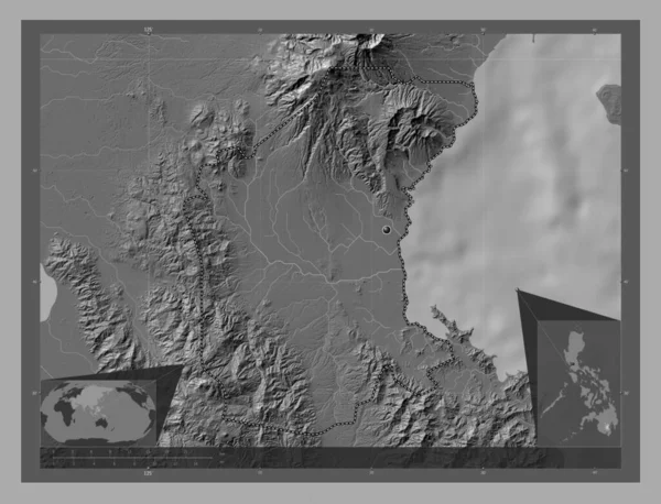 Davao Del Sur Province Philippines Bilevel Elevation Map Lakes Rivers —  Fotos de Stock
