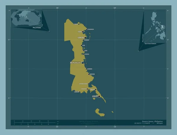 Eastern Samar Province Philippines Solid Color Shape Locations Names Major — ストック写真