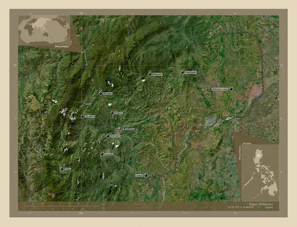 Іфугао Провінція Філіппін Супутникова Карта Високої Роздільної Здатності Місця Розташування — стокове фото