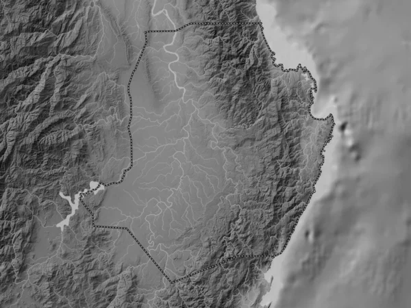 Isabela Province Philippines Grayscale Elevation Map Lakes Rivers — Φωτογραφία Αρχείου