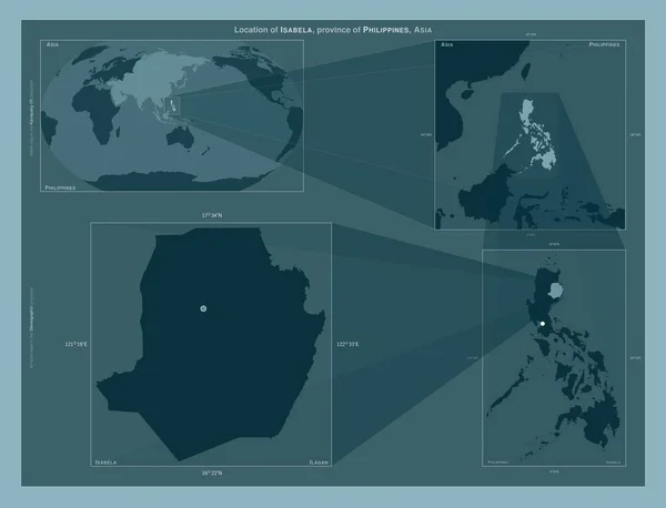 Isabela Province Philippines Diagram Showing Location Region Larger Scale Maps — Stockfoto