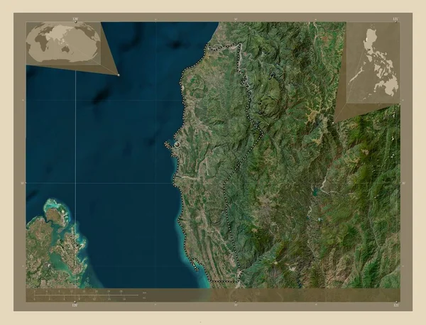 Union Province Philippines High Resolution Satellite Map Corner Auxiliary Location — Foto de Stock