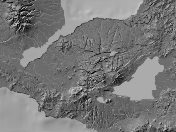 Lanao Del Norte Province Philippines Bilevel Elevation Map Lakes Rivers — Stock Photo, Image