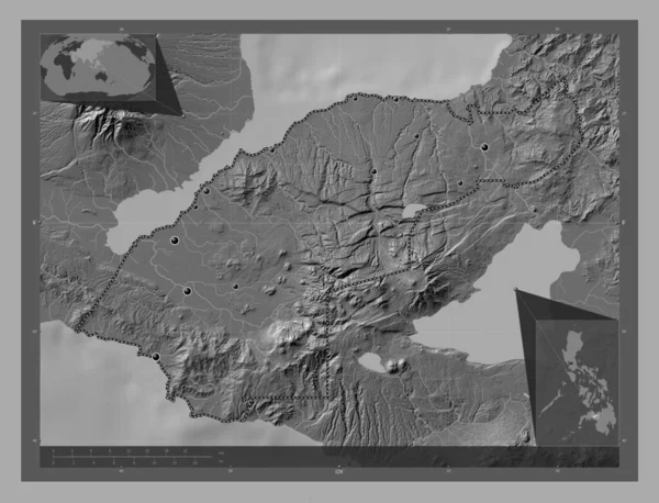 Lanao Del Norte Province Philippines Bilevel Elevation Map Lakes Rivers — Stock Fotó