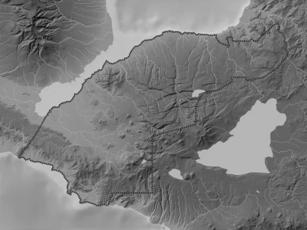 Lanao Del Norte Province Philippines Grayscale Elevation Map Lakes Rivers — Stock fotografie