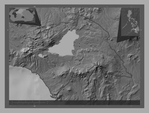 Lanao Del Sur Province Philippines Bilevel Elevation Map Lakes Rivers — Stock Photo, Image