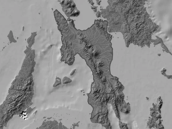 Leyte Province Philippines Bilevel Elevation Map Lakes Rivers — Foto de Stock