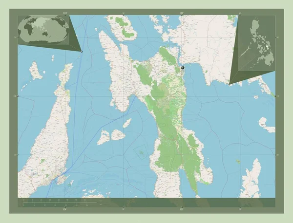 Лейте Провінція Філіппін Відкрита Карта Вулиць Кутові Допоміжні Карти Місцезнаходження — стокове фото