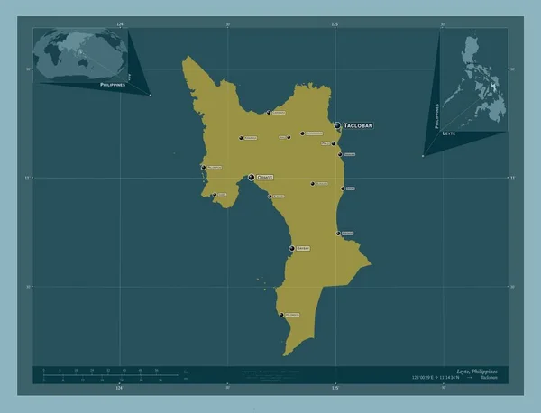 Leyte Provinsi Filipina Bentuk Warna Yang Solid Lokasi Dan Nama — Stok Foto