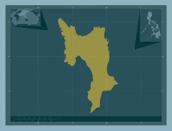 Leyte Province Philippines Solid Color Shape Corner Auxiliary Location Maps — ストック写真