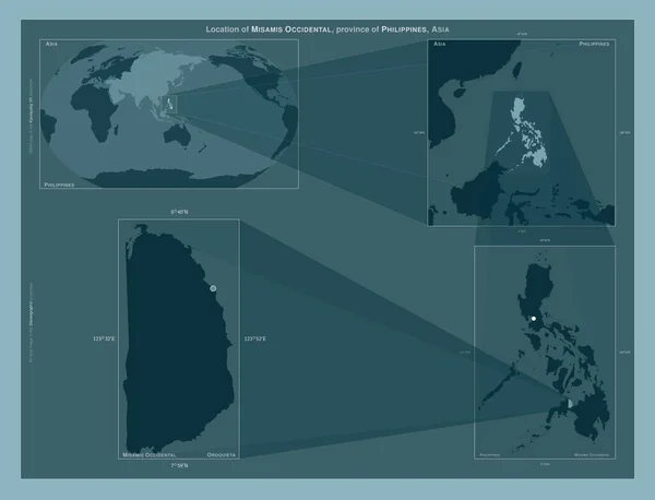 Misamis Occidental Province Philippines Diagram Showing Location Region Larger Scale — 스톡 사진
