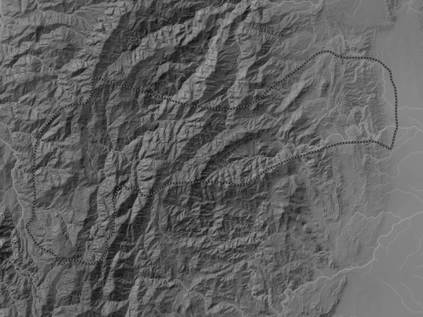 Mountain Province Province Philippines Grayscale Elevation Map Lakes Rivers — Stock Photo, Image