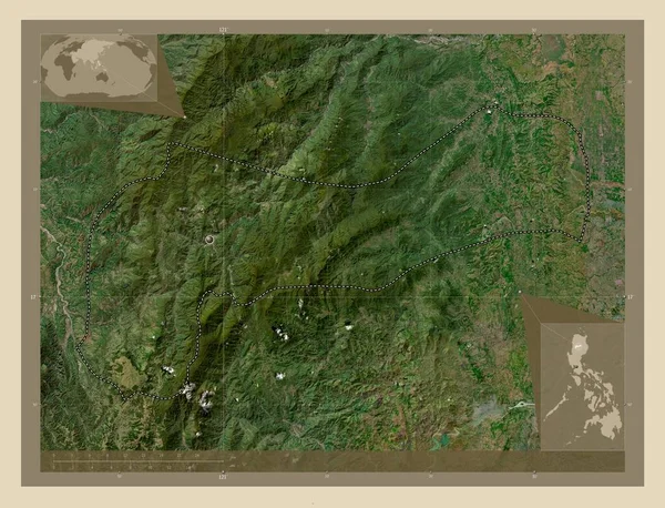 Mountain Province Province Philippines High Resolution Satellite Map Corner Auxiliary — ストック写真