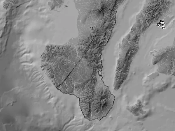 Negros Oriental Province Philippines Grayscale Elevation Map Lakes Rivers —  Fotos de Stock
