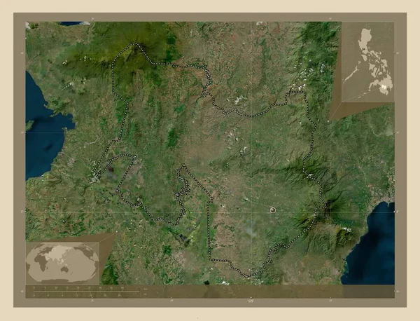 North Cotabato Province Philippines High Resolution Satellite Map Corner Auxiliary — ストック写真