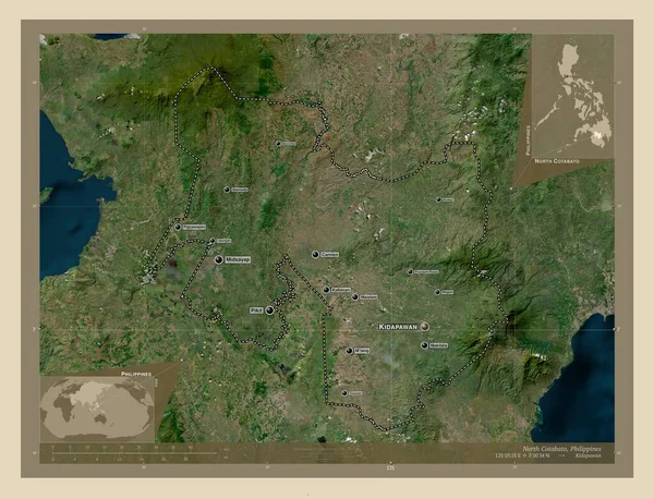 Північний Котабато Провінція Філіппіни Супутникова Карта Високої Роздільної Здатності Місця — стокове фото