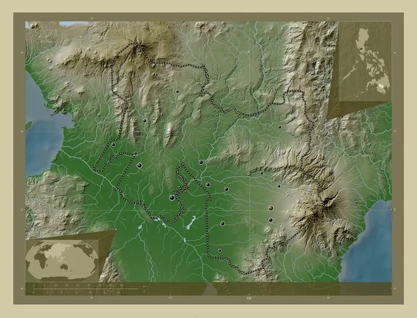North Cotabato Province Philippines Elevation Map Colored Wiki Style Lakes — Fotografia de Stock