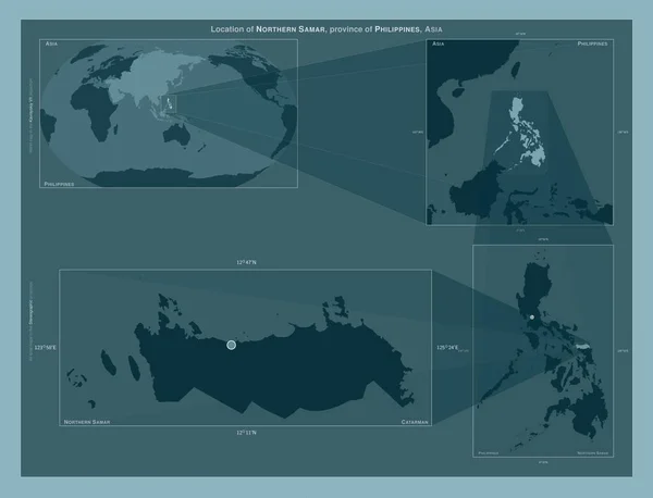 Northern Samar Province Philippines Diagram Showing Location Region Larger Scale — Stock Photo, Image