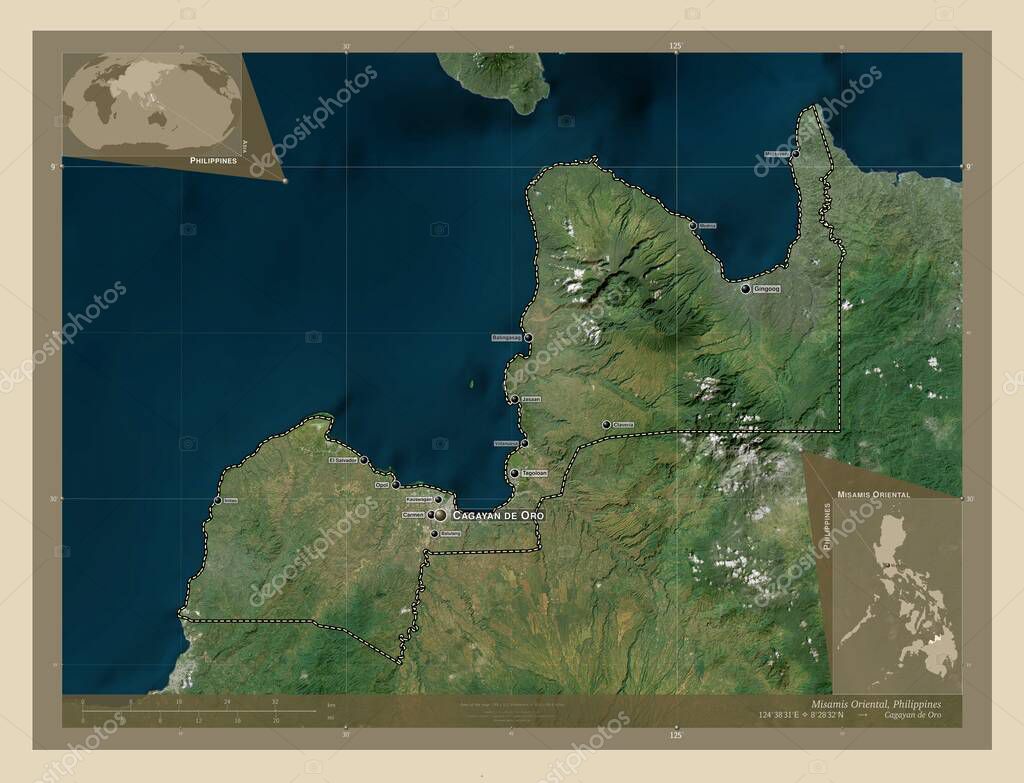 Misamis Oriental, province of Philippines. High resolution satellite