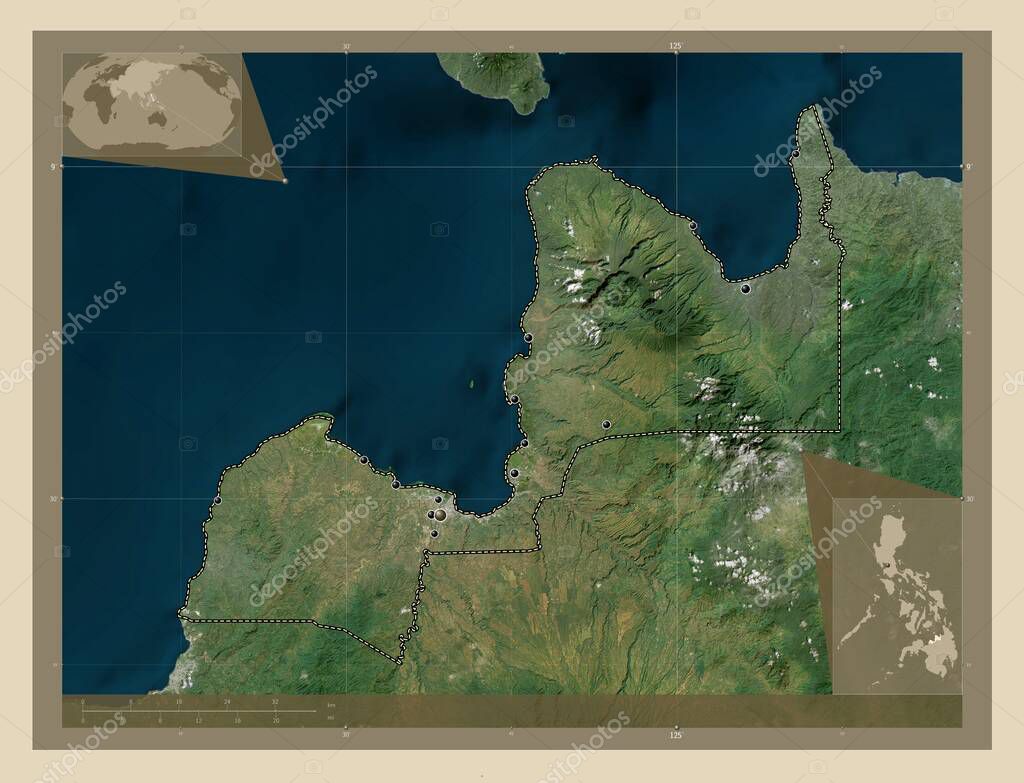 Misamis Oriental, province of Philippines. High resolution satellite