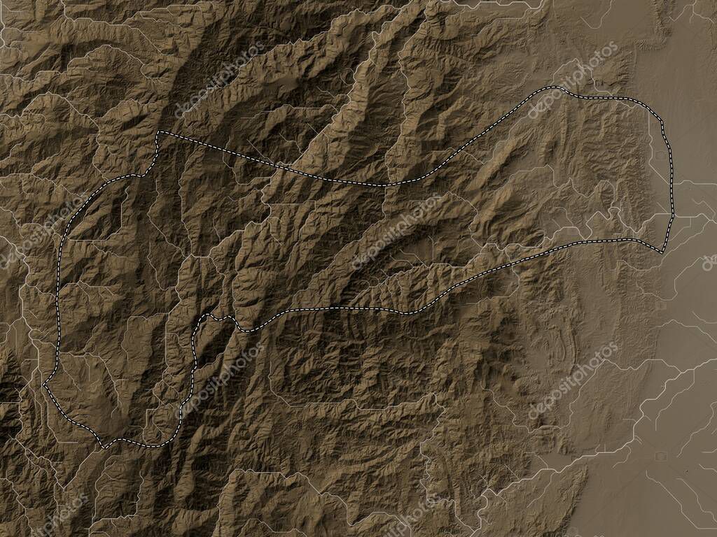 Mountain Province, province of Philippines. Elevation map colored in