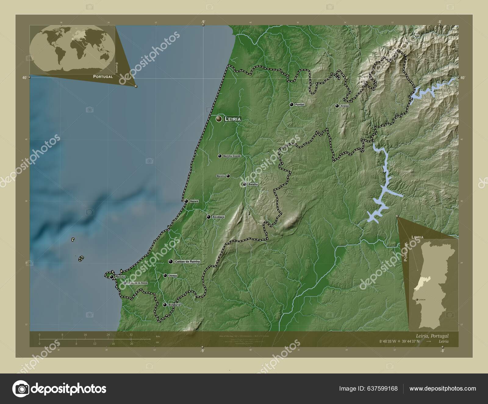 Portugal Map: Including Regions, Districts and Cities