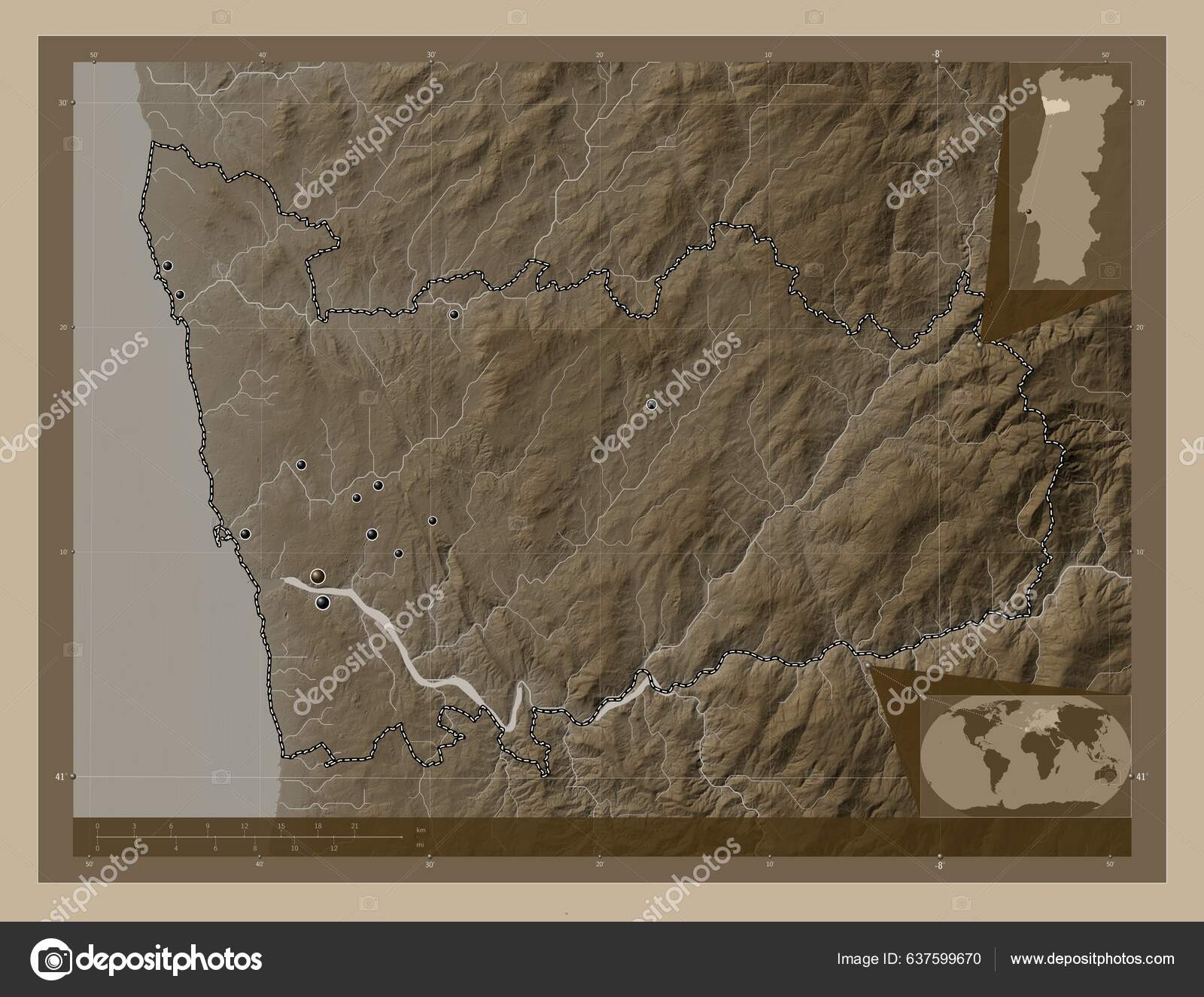 Portugal Map: Including Regions, Districts and Cities