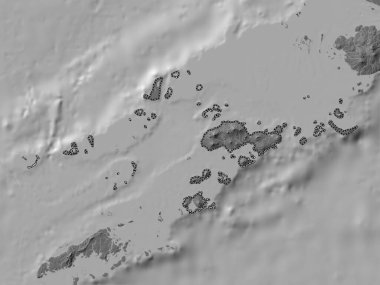 Sulu, province of Philippines. Bilevel elevation map with lakes and rivers