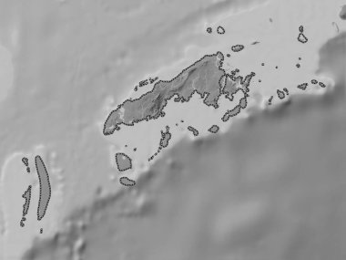 Tawi-Tawi, province of Philippines. Grayscale elevation map with lakes and rivers