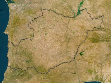 Beja, district of Portugal. Low resolution satellite map
